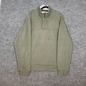 Orvis Sweater Mens XL Green Fleece Pullover Sweatshirt 1/4 Zip Casual Warm‎